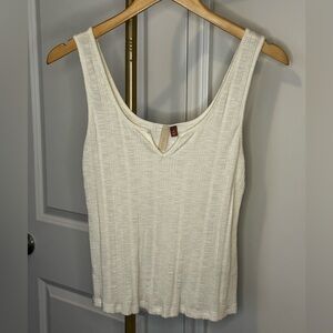 Pilcro Ivory Ribbed Tank Top